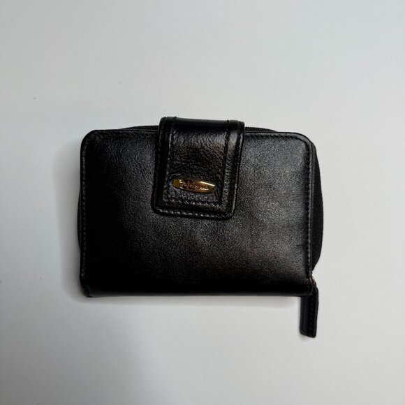 Fossil Black Leather Card Holder Wallet - Picture 1 of 6
